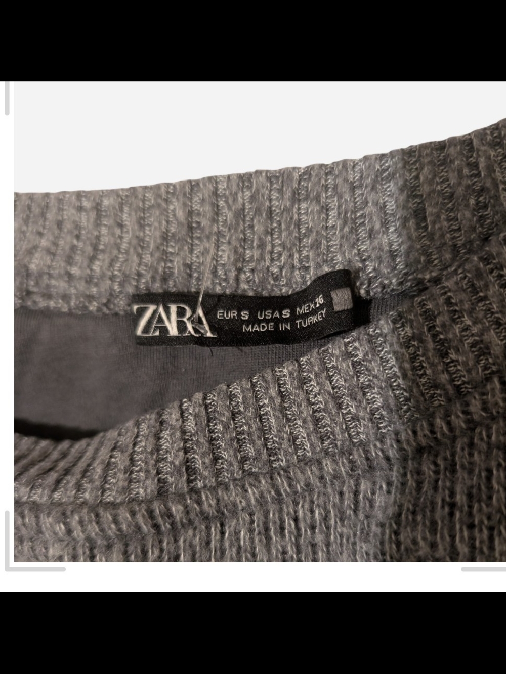 Zara Ribbed Crewneck Sweater - Gray - Picture 3 of 5